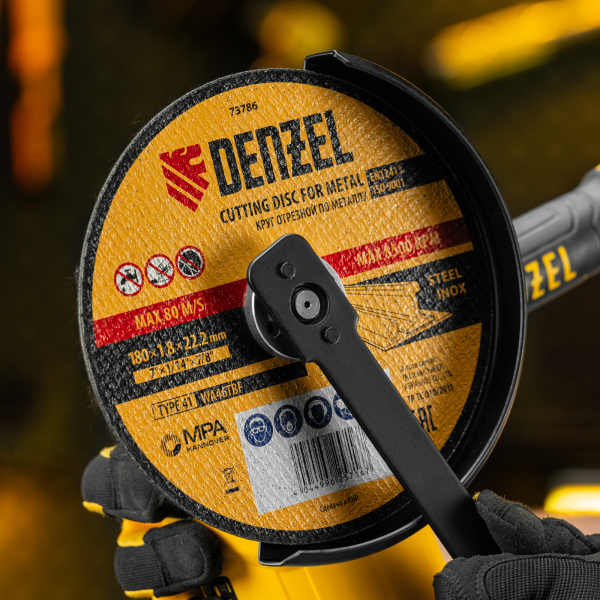 Круг отрезной по металлу DENZEL, 180 х 1,8 х 22,2 мм, WA46TBF