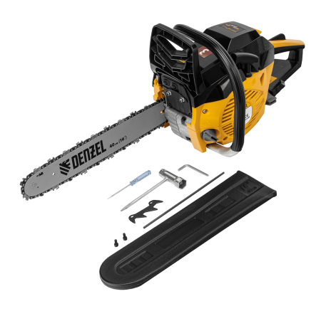 Пила цепная бензиновая DENZEL DGS-4516, шина 40 см, 3 л.с, шаг 3/8, 57 звеньев