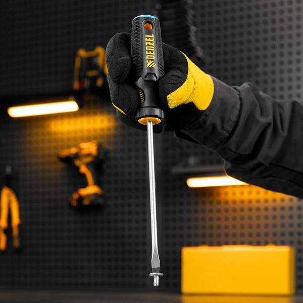 Отвертка DENZEL SL6x150 мм, S2, 3к рукоятка