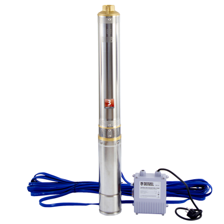 Скважинный насос DENZEL DWC-4-80, 1500 Вт, 5700 л/ч, напор 80 м, центробежный, диаметр 4