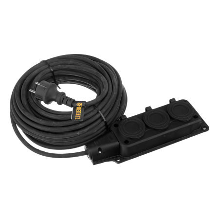 Удлинитель-шнур силовой Top Series DENZEL, КГТТ, 20 м, 3 розетки, 3 x 1,5 мм