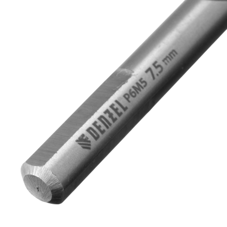 Сверло спиральное по металлу DENZEL 7,5 x 109 мм, Р6М5, Golden Tip