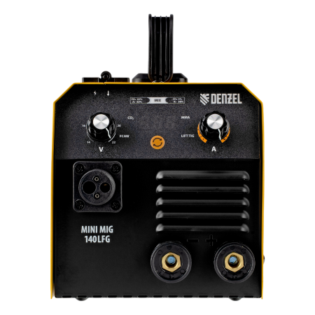 Аппарат инвертор. полуавтомат. сварки DENZEL Mini MIG-140LFG, 140 А, ПВ 60% Аппарат инвертор. полуавтомат. сварки DENZEL Mini MIG-140LFG, 140 А, ПВ 60%