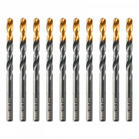 Сверло по металлу DENZEL 6 мм, HSS-Tin, Golden Tip, 10 шт. Сверло по металлу DENZEL 6 мм, HSS-Tin, Golden Tip, 10 шт.