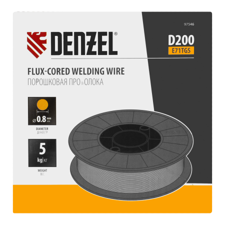 Порошковая проволока Denzel Е71TGS, диам. 0,8 мм, 5 кг, диам. катушки D200