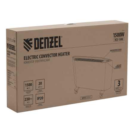 Конвектор электрический DENZEL XCE-1500, 230 В, 1500 Вт, X-образный нагреватель