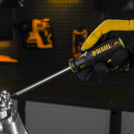 Отвертка DENZEL PZ3x150 мм, CrV, трехкомпонентная рукоятка