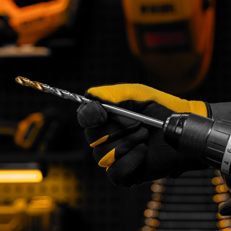 Сверло спиральное по металлу DENZEL 8,5 х 165 мм, Р6М5, Golden Tip, удлиненное