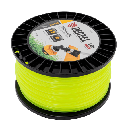 Леска для триммера DENZEL 96288 звезда, 3,0мм х 166м, на DIN катушке FLEX CORD