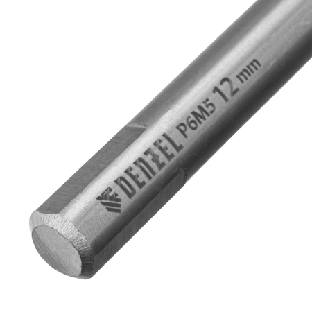 Сверло спиральное по металлу DENZEL 12 x 205 мм, Р6М5, Golden Tip, удлиненное