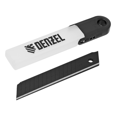 Лезвия DENZEL 18 мм, сталь SK4 - 0,5 мм, супер острые, многосегментные, 5 штук