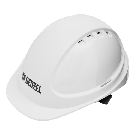 Каска защитная ударопрочная DENZEL ABS/PC, плавная регулировка, модель «Форвард» (К-05), белая