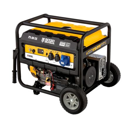 Генератор бензиновый DENZEL PS 80 EA, 8.0 кВт, 230 В, 25 л, электростартер