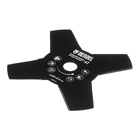 Диск для триммера DENZEL 96323, 230 x 25.4 мм, толщина 1.6 мм, 4 лезвия