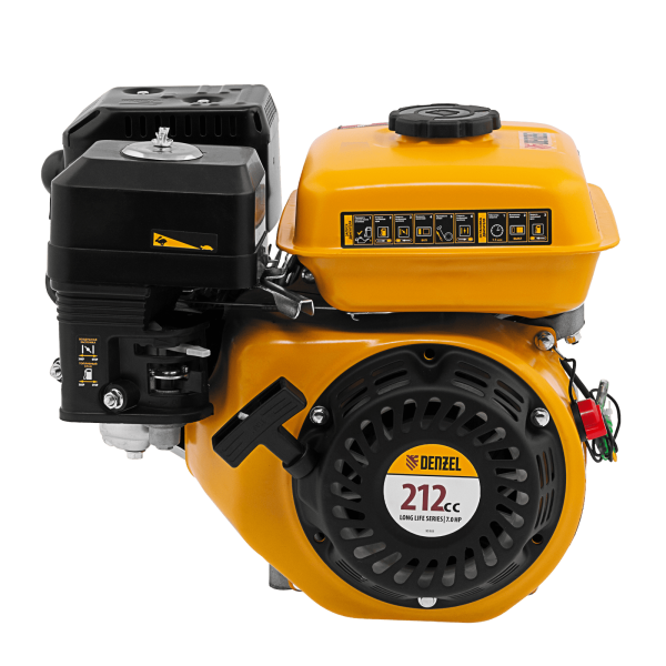 Двигатель бензиновый RX-17K, 7 л.с., 212 см3, горизонтальный вал шпонка 19 мм Denzel