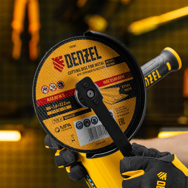 Круг отрезной по металлу DENZEL, 180 х 1,6 х 22,2 мм, WA46TBF