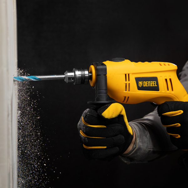 Ударная дрель DENZEL ID-550, 550 Вт, 0-2900 об/мин, 46400 уд/мин