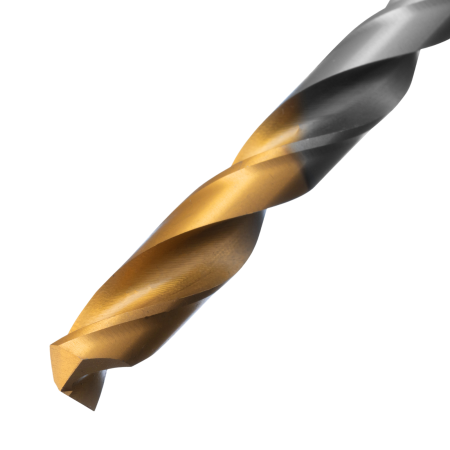 Сверло спиральное по металлу DENZEL 8 х 165 мм, Р6М5, Golden Tip, удлиненное