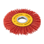 Щетка для УШМ DENZEL, 100 мм, Плоская, нейлоновая щетина, посадка 22,2 мм