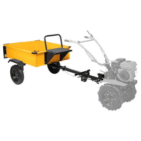 Прицеп для мотоблока DENZEL TT-500, оцинк., груз. 500 кг, рег. сцепка, колеса 4.00-10, в упаковке