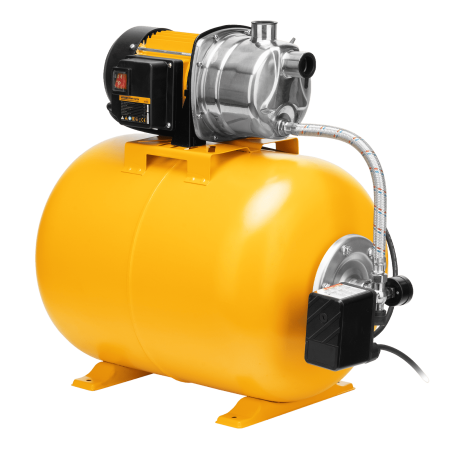 Насосная станция DENZEL PSL1100X, 1100 Вт, 3600 л/ч, ресивер 50 л, подъем 45 м, нержавейка