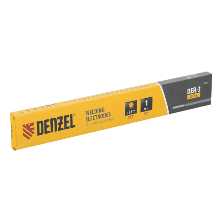 Электроды DENZEL DER-3, диам. 2,5 мм, 1 кг., рутиловое покрытие