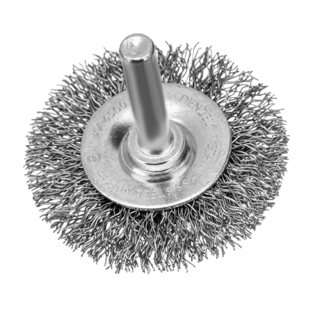 Набор щеток для дрели DENZEL, 1 Плоская 50мм, 2 Чашки 25-50мм, шпилька, нерж. вит. проволока