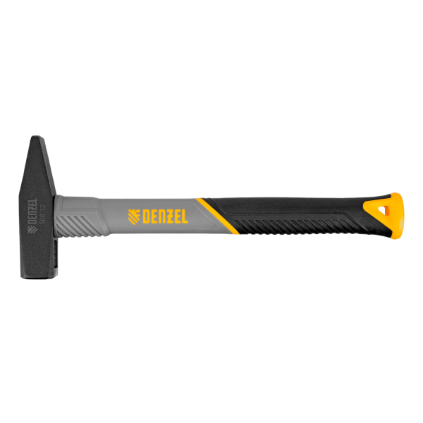 Молоток слесарный DENZEL 500 г, кованый, фибергласовая  рукоятка c TPR покрытием