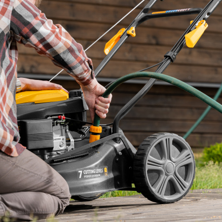 Газонокосилка бензиновая DENZEL GLD-460SP, 146 см3, ширина 46 см, 7 уровней