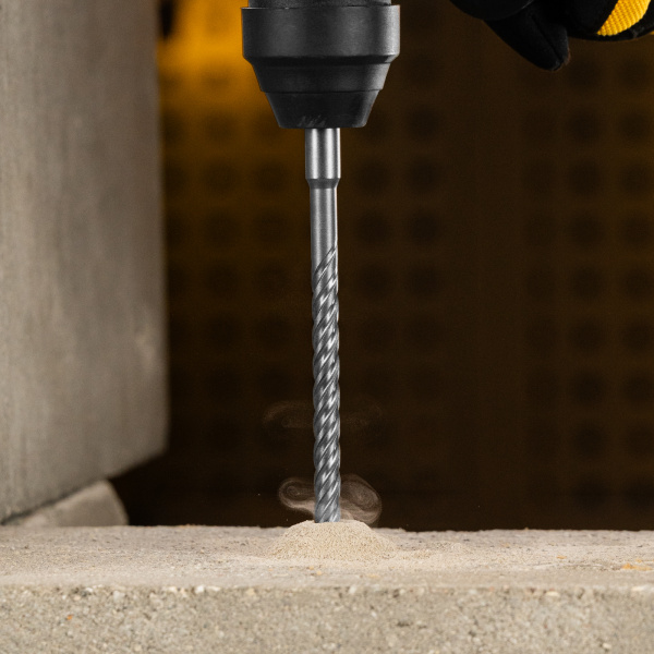 Бур по бетону DENZEL, цельная крестовая пластина, 10x265 мм, SDS PLUS