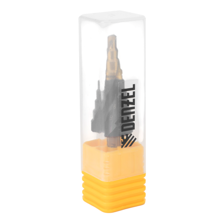 Сверло ступенчатое DENZEL 4-6-8-10-12-14-16-18-20 мм, Р6М5, 6-гр. хвостовик