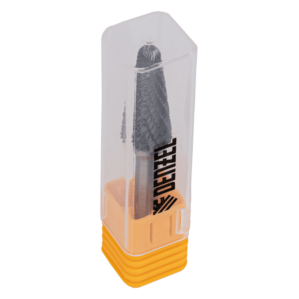 Борфреза по металлу DENZEL твердосплавная, коническая закругленная, тип-L, 12 мм
