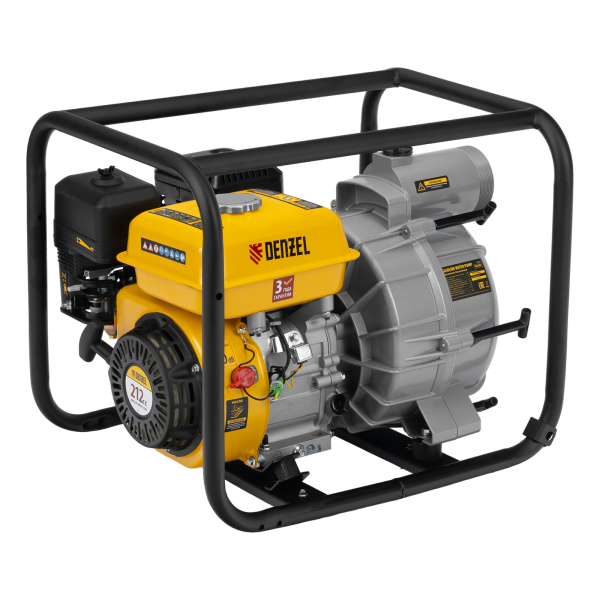 Мотопомпа бензиновая для грязной воды DENZEL PX-80D7, 7 л.с., 3", 1300 л/мин, глуб 8 м,напор 30 м