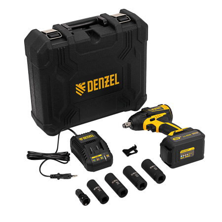 Гайковерт ударный аккумуляторный бесщет DENZEL CIW-IB-300, Li-ion, 18В, 300Нм