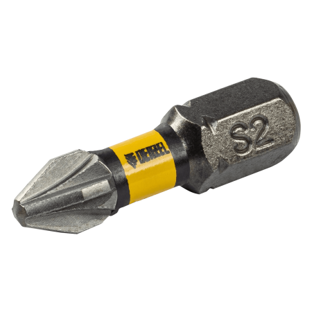 Бита DENZEL IMPACT, PZ2x25 мм, лазерная обработка шлица, сталь S2, 10 шт., Е 6,3