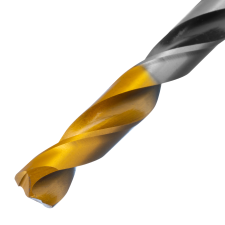 Сверло спиральное по металлу DENZEL 8 x 117 мм, Р6М5, Golden Tip, многогранная заточка