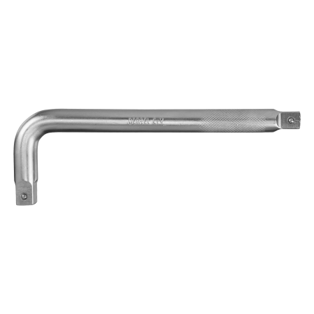 Вороток Г-образный DENZEL 300*100 мм, квадрат 3/4", CrV, матовый хром