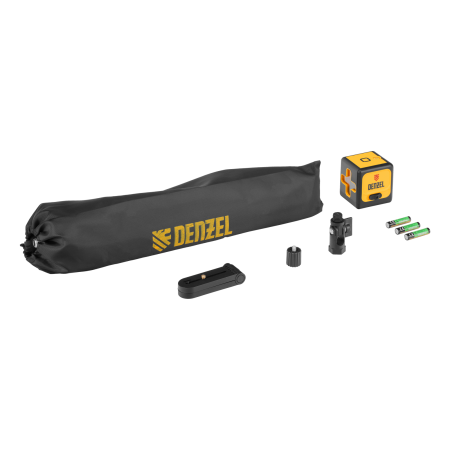Лазерный уровень DENZEL DQB-T, 30 м, зеленый луч, батарейки, штатив