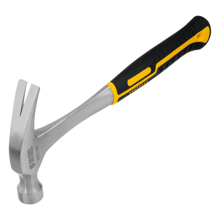 Молоток-гвоздодер DENZEL 450 г, цельнометаллический, двухкомпонентная рукоятка