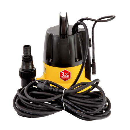 Дренажный насос DENZEL DP500E, 500 Вт, высота подъема 7 м, 7000 л/ч