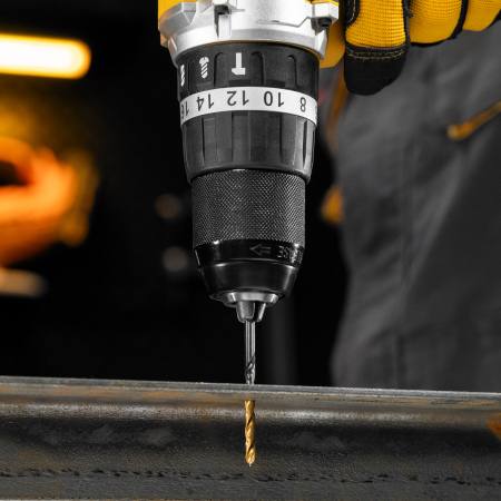 Набор сверл по металлу DENZEL, 1-13 мм, Р6М5К8-TiN, Golden Tip, 25 шт