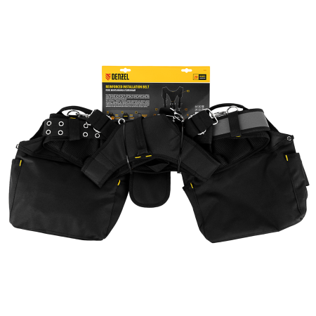 Пояс монтажника усиленный DENZEL с лямками, сумки поясные, держатель для молотка