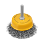 Щетка для дрели DENZEL, 65 мм, Чашка, со шпилькой , нержавеющая витая проволока