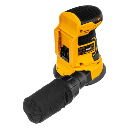 Машина шлифовальная эксцентриковая аккумуляторная DENZEL COS-125-0, 18В Li-Ion