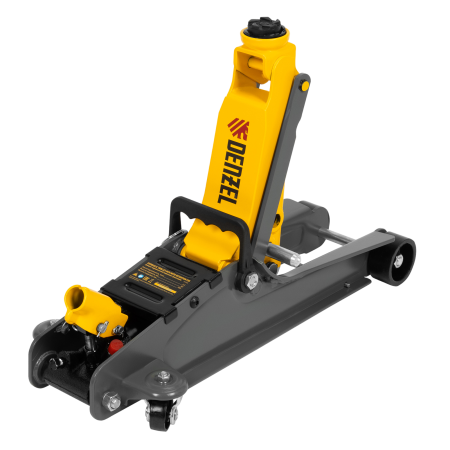 Домкрат гидравлический подкатной с фиксатором DENZEL 2,5 т, 85-385 мм