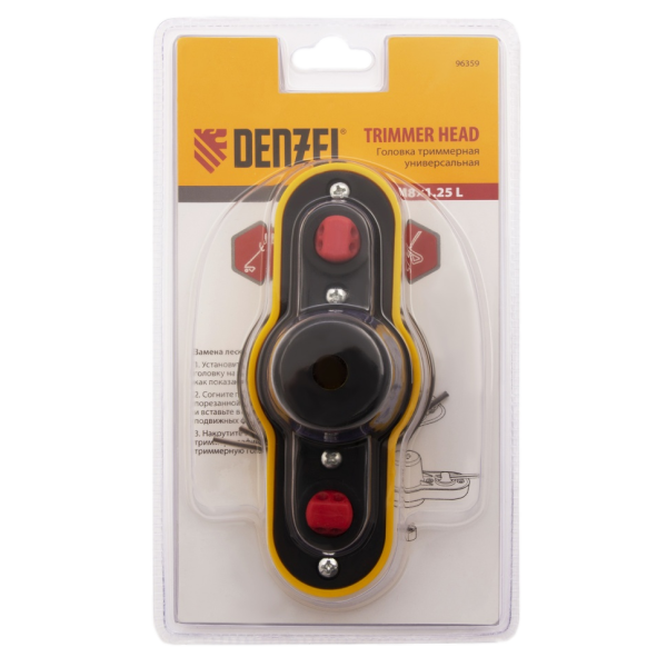 Триммерная головка DENZEL 96359, универсальная, гайка М8 x 1.25 левая