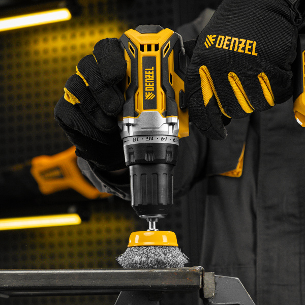 Щетка для дрели DENZEL, 50 мм, Чашка, со шпилькой, нержавеющая витая проволока