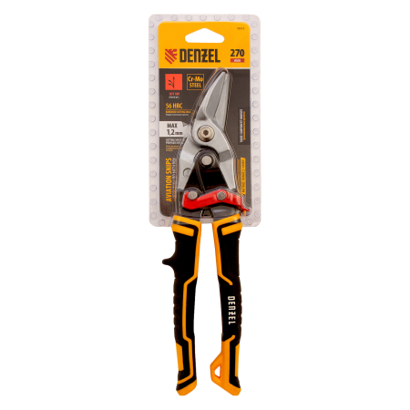 Ножницы по металлу DENZEL 78372, 270 мм, прямой и левый рез, сталь СrMo