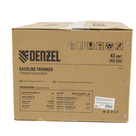 Триммер бензиновый DENZEL DGT 430S, 43 см3, 2.5 л.с, разъемная штанга
