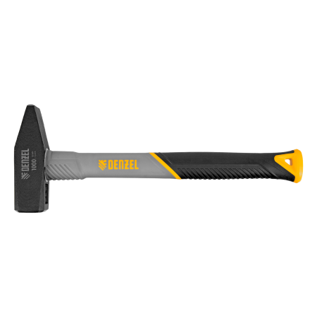Молоток слесарный DENZEL 1000 г, кованый, фибергласовая  рукоятка c TPR покрытием